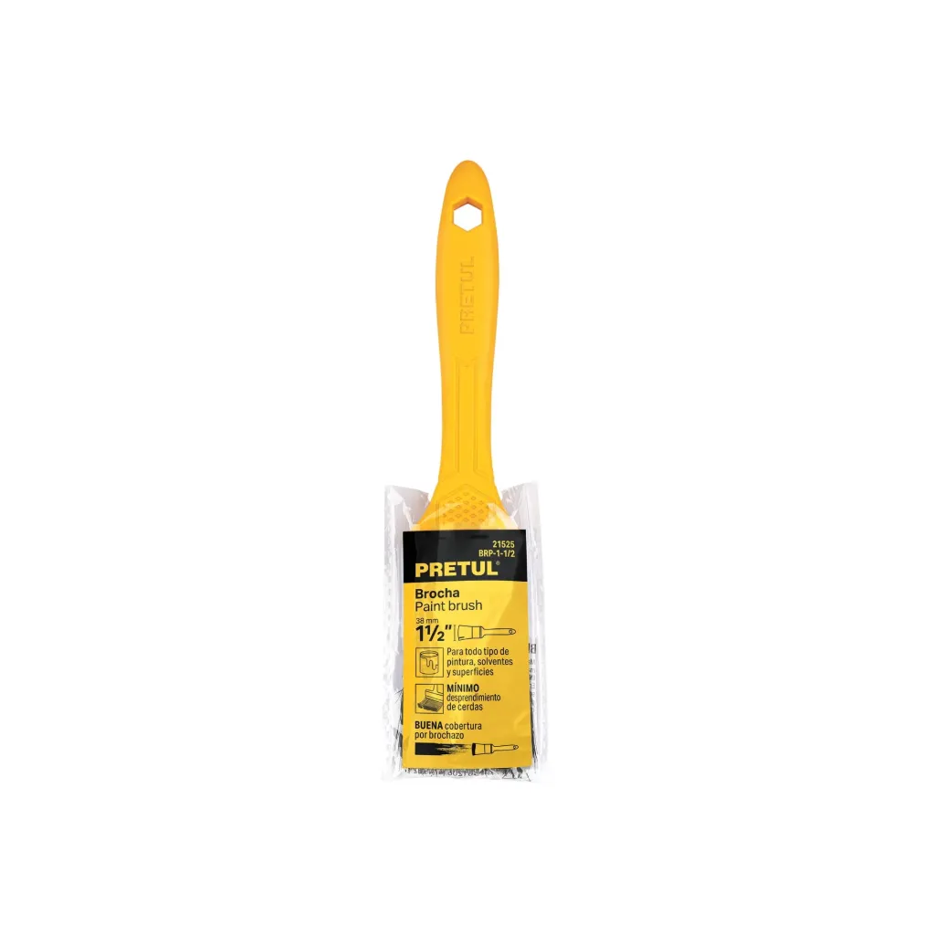 [21525-BRP-1-1/2] Brocha Uso General De 1-1/2' Con Mango De Plástico, Pretul - Truper