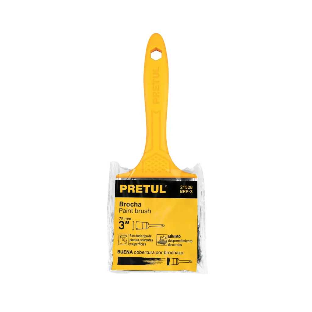 [21528-BRP-3] Brocha Uso General De 3' Con Mango De Plástico, Pretul - Truper