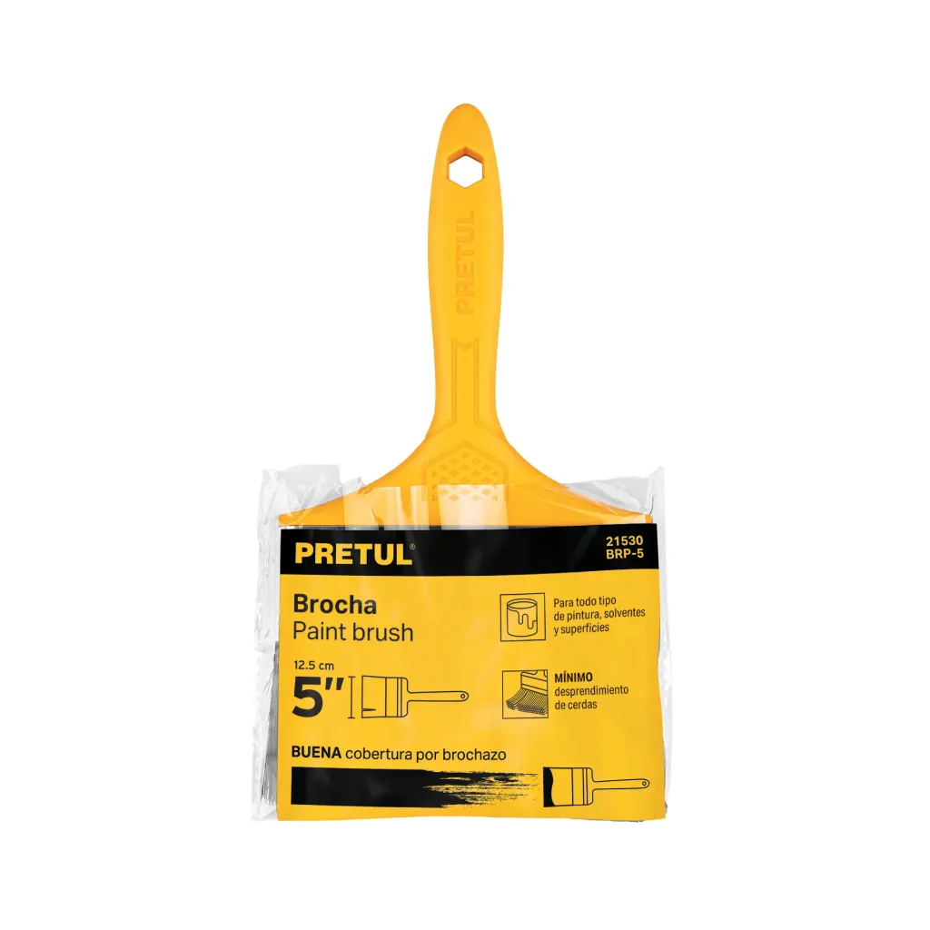[21530-BRP-5] Brocha Uso General De 5' Con Mango De Plástico, Pretul - Truper