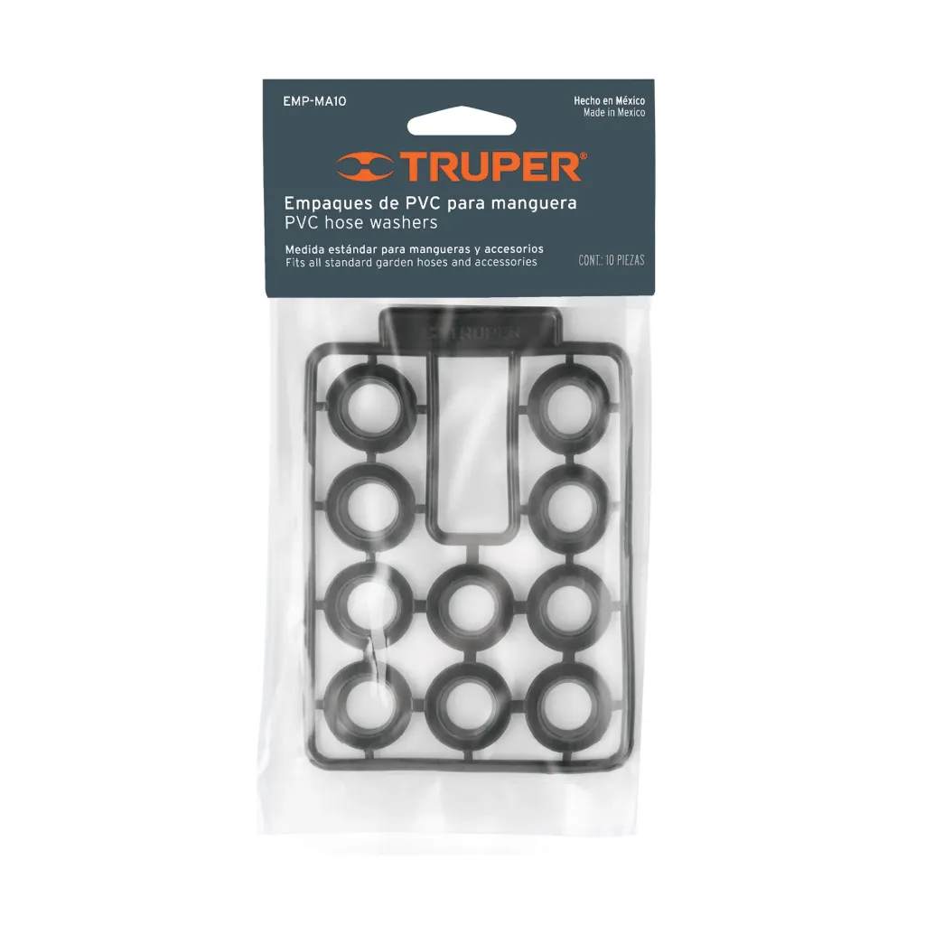 [10381-EMP-MA10] Bolsa Con 10 Empaques De Pvc Antifuga Para Manguera, Truper - Truper