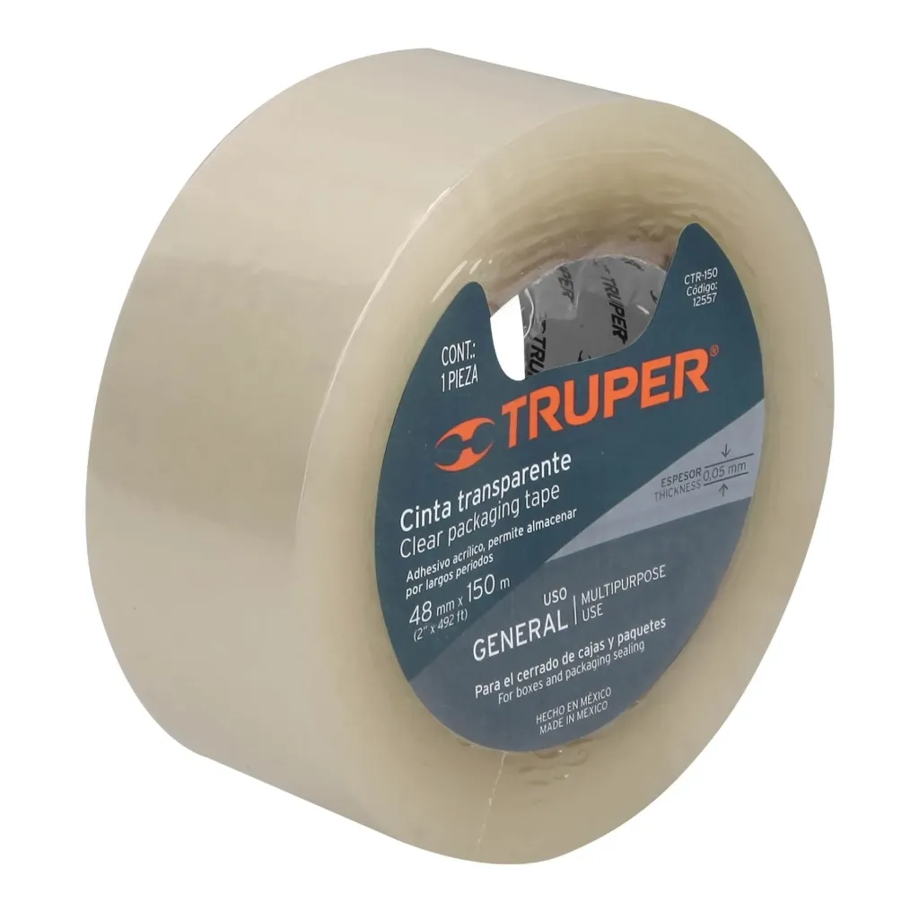 [12557-CTR-150] Cinta De Empaque 48 Mm X 150 M Transparente, Truper - Truper